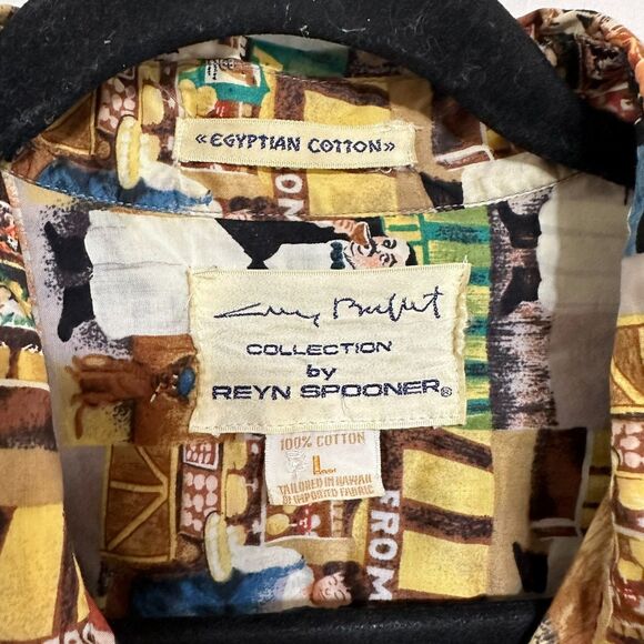 Reyn Spooner Jimmy Buffett Collection French Market Men's Aloha Shirt Sz L VTG - Picture 5 of 5